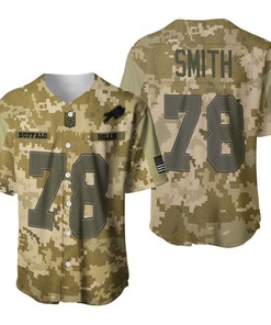 Buffalo Bills Bruce Smith #78 Great Player Nfl American Football Team Logo Camouflage 3d Designed Allover Gift For Bills Fans Baseball Jersey - Robokeg