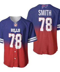 Buffalo Bills Bruce Smith #78 Great Player Nfl American Football Team Royal Color Crash 3d Designed Allover Gift For Bills Fans Baseball Jersey - Robokeg
