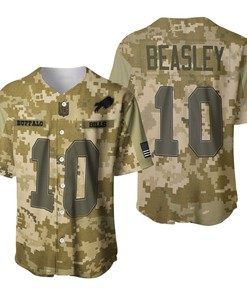 Buffalo Bills Cole Beasley #10 Great Player Nfl American Football Team Logo Camouflage 3d Designed Allover Gift For Bills Fans Baseball Jersey - Robokeg