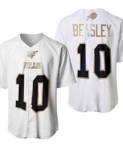 Buffalo Bills Cole Beasley #10 Nfl White 100th Season Golden Brandedition Jersey Style Gift For Bills Fans Baseball Jersey - Robokeg