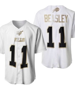Buffalo Bills Cole Beasley #11 Nfl White 100th Season Golden Brandedition Jersey Style Gift For Bills Fans Baseball Jersey - Robokeg