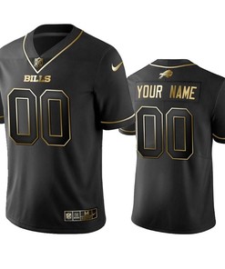 Buffalo Bills Custom Black Golden Brandedition Nfl 100 Year Anniversary Jersey - Robokeg