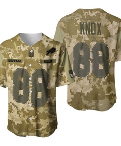 Buffalo Bills Dawson Knox #88 Great Player Nfl American Football Team Logo Camouflage 3d Designed Allover Gift For Bills Fans Baseball Jersey - Robokeg