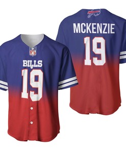 Buffalo Bills Isaiah Mckenzie #19 Great Player Nfl American Football Team Royal Color Crash 3d Designed Allover Gift For Bills Fans Baseball Jersey - Robokeg