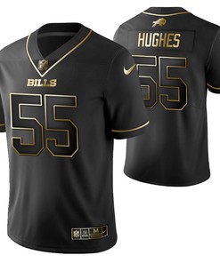 Buffalo Bills Jerry Hughes 55 2021 Nfl Golden Brandedition Black Jersey Gift For Bills Fans - Robokeg