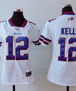 Buffalo Bills Jim Kelly #12 Nfl 2020 White Womens Jersey - Robokeg