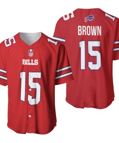 Buffalo Bills John Brown #15 Great Player Nfl American Football Red Color Rush Jersey Style Gift For Bills Fans Baseball Jersey - Robokeg