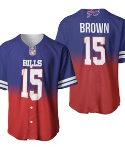 Buffalo Bills John Brown #15 Great Player Nfl American Football Team Royal Color Crash 3d Designed Allover Gift For Bills Fans Baseball Jersey - Robokeg