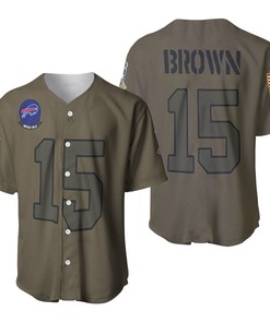 Buffalo Bills John Brown #15 Nfl Great Player Camo 2019 Salute To Service Custom 3d Designed Allover Custom Gift For Bills Fans Baseball Jersey - Robokeg