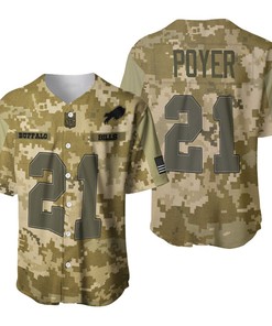 Buffalo Bills Jordan Poyer #21 Great Player Nfl American Football Team Logo Camouflage 3d Designed Allover Gift For Bills Fans Baseball Jersey - Robokeg