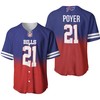 Buffalo Bills Jordan Poyer #21 Great Player Nfl American Football Team Royal Color Crash 3d Designed Allover Gift For Bills Fans Baseball Jersey - Robokeg