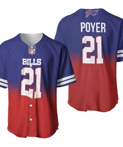 Buffalo Bills Jordan Poyer #21 Great Player Nfl American Football Team Royal Color Crash 3d Designed Allover Gift For Bills Fans Baseball Jersey - Robokeg
