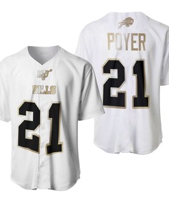 Buffalo Bills Jordan Poyer #21 Nfl White 100th Season Golden Brandedition Jersey Style Gift For Bills Fans Baseball Jersey - Robokeg
