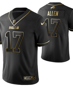 Buffalo Bills Josh Allen 17 2021 Nfl Golden Brandedition Black Jersey Gift For Bills Fans - Robokeg