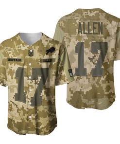 Buffalo Bills Josh Allen #17 Great Player Nfl American Football Team Logo Camouflage 3d Designed Allover Gift For Bills Fans Baseball Jersey - Robokeg