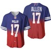 Buffalo Bills Josh Allen #17 Great Player Nfl American Football Team Royal Color Crash 3d Designed Allover Gift For Bills Fans Baseball Jersey - Robokeg