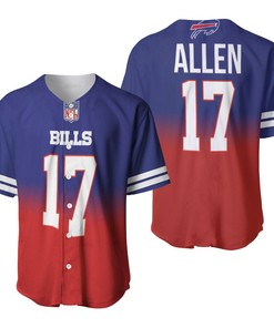 Buffalo Bills Josh Allen #17 Great Player Nfl American Football Team Royal Color Crash 3d Designed Allover Gift For Bills Fans Baseball Jersey - Robokeg
