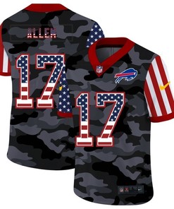 Buffalo Bills Josh Allen #17 Nfl 2020 American Flag Camo Jersey - Robokeg