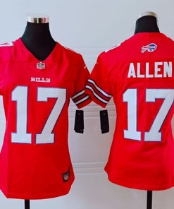Buffalo Bills Josh Allen #17 Nfl 2020 New Arrival Red Womens Jersey - Robokeg