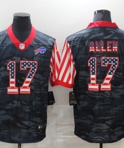 Buffalo Bills Josh Allen #17 Nfl 2020 Us Flag Camo Jersey - Robokeg
