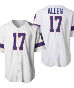 Buffalo Bills Josh Allen #17 Nfl Great Player American Football White Vintage 3d Designed Allover Gift For Bills Fans Baseball Jersey - Robokeg