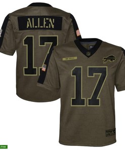 Buffalo Bills Josh Allen 17 Nfl Olive 2021 Salute To Service Game Men Jersey For Bills Fans - Robokeg