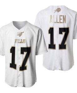 Buffalo Bills Josh Allen #17 Nfl White 100th Season Golden Brandedition Jersey Style Gift For Bills Fans Baseball Jersey - Robokeg