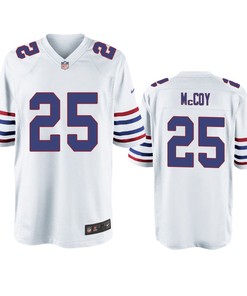 Buffalo Bills Lesean Mccoy White Throwback Game Jersey - Men - Robokeg