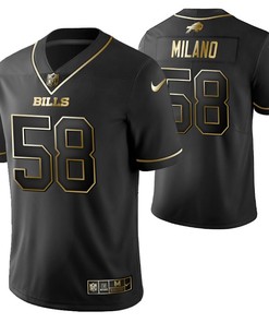 Buffalo Bills Matt Milano 58 2021 Nfl Golden Brandedition Black Jersey Gift For Bills Fans - Robokeg