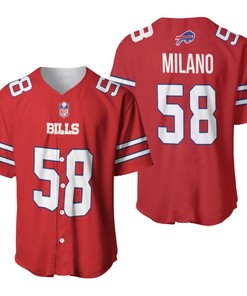 Buffalo Bills Matt Milano #58 Great Player Nfl American Football Red Color Rush Jersey Style Gift For Bills Fans Baseball Jersey - Robokeg