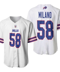 Buffalo Bills Matt Milano #58 Nfl Great Player American Football Team Game White 3d Designed Allover Gift For Bills Fans Baseball Jersey - Robokeg