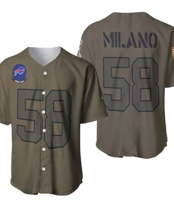 Buffalo Bills Matt Milano #58 Nfl Great Player Camo 2019 Salute To Service Custom 3d Designed Allover Custom Gift For Bills Fans Baseball Jersey - Robokeg