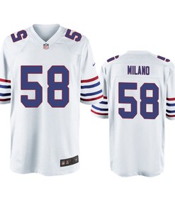 Buffalo Bills Matt Milano White Throwback Game Jersey - Men - Robokeg