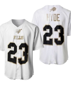 Buffalo Bills Micah Hyde #23 Nfl White 100th Season Golden Brandedition Jersey Style Gift For Bills Fans Baseball Jersey - Robokeg