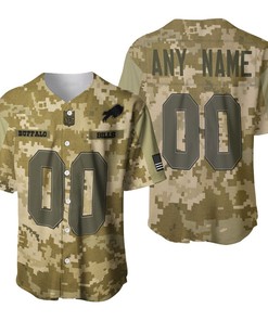Buffalo Bills Nfl American Football Team Logo Camouflage 3d Designed Allover Custom Gift For Bills Fans Baseball Jersey - Robokeg