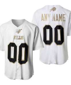 Buffalo Bills Nfl American Football Team White 100th Season Golden Brandedition Jersey Style Custom Gift For Bills Fans Baseball Jersey - Robokeg