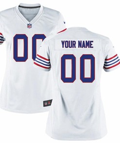 Buffalo Bills Nike Womens Custom Throwback Game Jersey - White - Robokeg