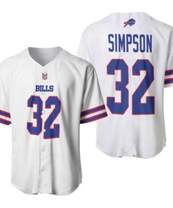 Buffalo Bills O J Simpson #32 Nfl Great Player American Football Team Game White 3d Designed Allover Gift For Bills Fans Baseball Jersey - Robokeg
