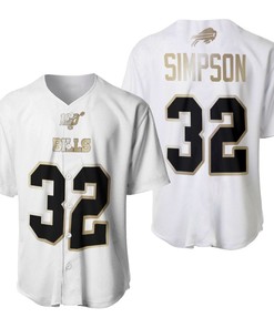 Buffalo Bills O J Simpson #32 Nfl White 100th Season Golden Brandedition Jersey Style Gift For Bills Fans Baseball Jersey - Robokeg