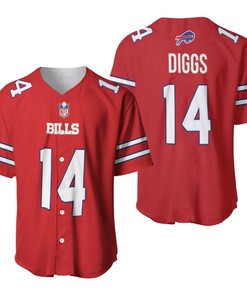Buffalo Bills Stefon Diggs #14 Great Player Nfl American Football Red Color Rush Jersey Style Gift For Bills Fans Baseball Jersey - Robokeg