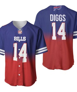 Buffalo Bills Stefon Diggs #14 Great Player Nfl American Football Team Royal Color Crash 3d Designed Allover Gift For Bills Fans Baseball Jersey - Robokeg