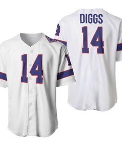 Buffalo Bills Stefon Diggs #14 Great Player Nfl American Football Team White Vintage 3d Designed Allover Gift For Bills Fans Baseball Jersey - Robokeg