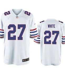 Buffalo Bills Tredavious White White Throwback Game Jersey - Men - Robokeg