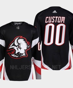 Buffalo Sabres 2022-23 Goathead Third Custom 00 Black Primegreen Jersey Men's - Robokeg