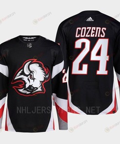 Buffalo Sabres 2022-23 Goathead Third Dylan Cozens 24 Black Primegreen Jersey Men's - Robokeg