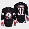Buffalo Sabres 2022-23 Goathead Third Eric Comrie 31 Black Primegreen Jersey Men's - Robokeg