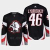 Buffalo Sabres 2022-23 Goathead Third Ilya Lyubushkin 46 Black Primegreen Jersey Men's - Robokeg