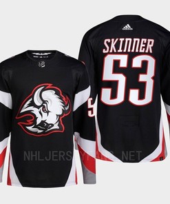 Buffalo Sabres 2022-23 Goathead Third Jeff Skinner 53 Black Primegreen Jersey Men's - Robokeg