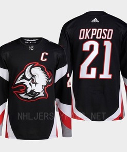 Buffalo Sabres 2022-23 Goathead Third Kyle Okposo 21 Black Primegreen Jersey Men's - Robokeg