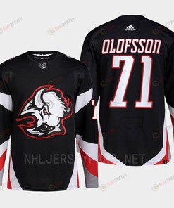Buffalo Sabres 2022-23 Goathead Third Victor Olofsson 71 Black Primegreen Jersey Men's - Robokeg